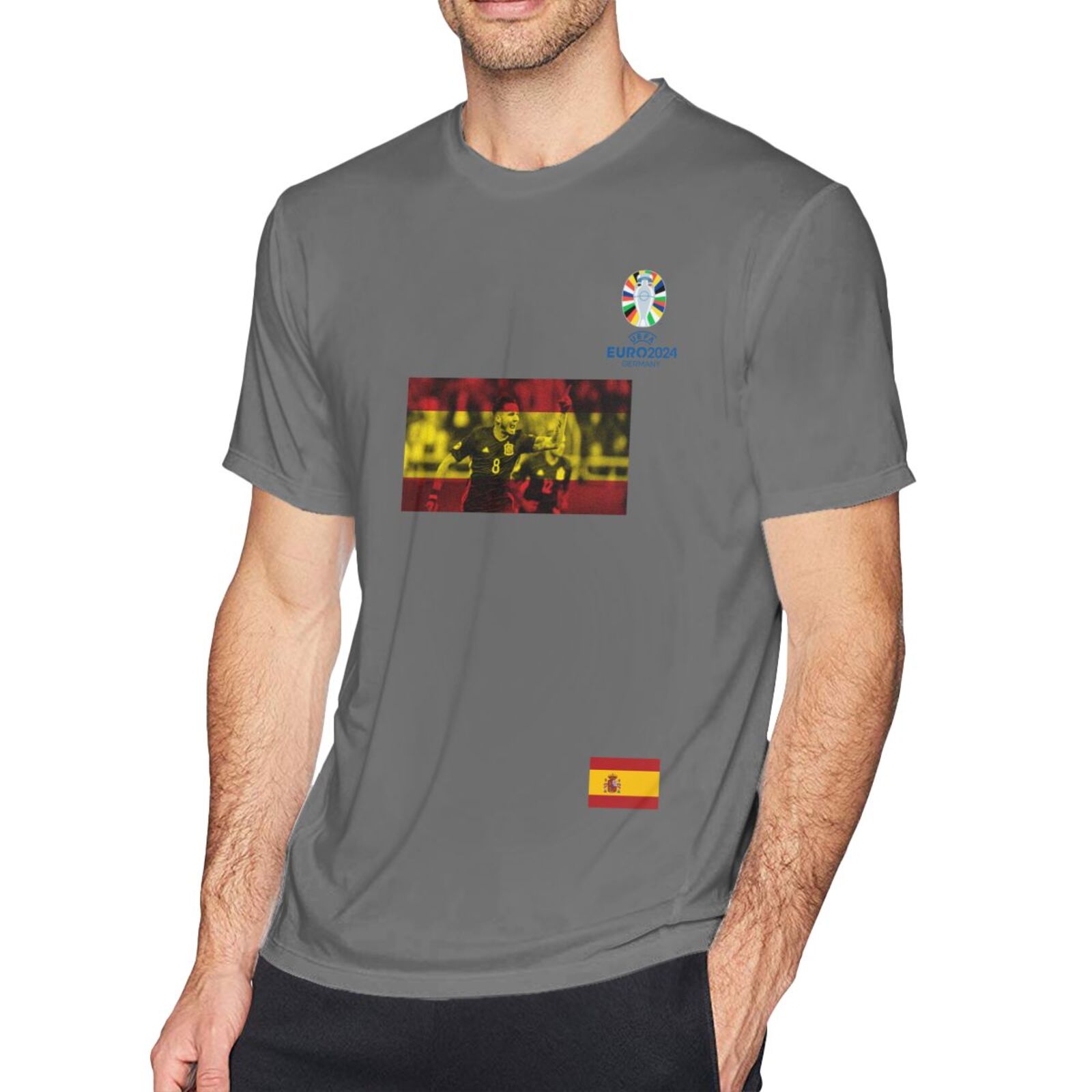 Men's Spain EURO 2024 Basic Short Sleeve T-Shirt BST1739