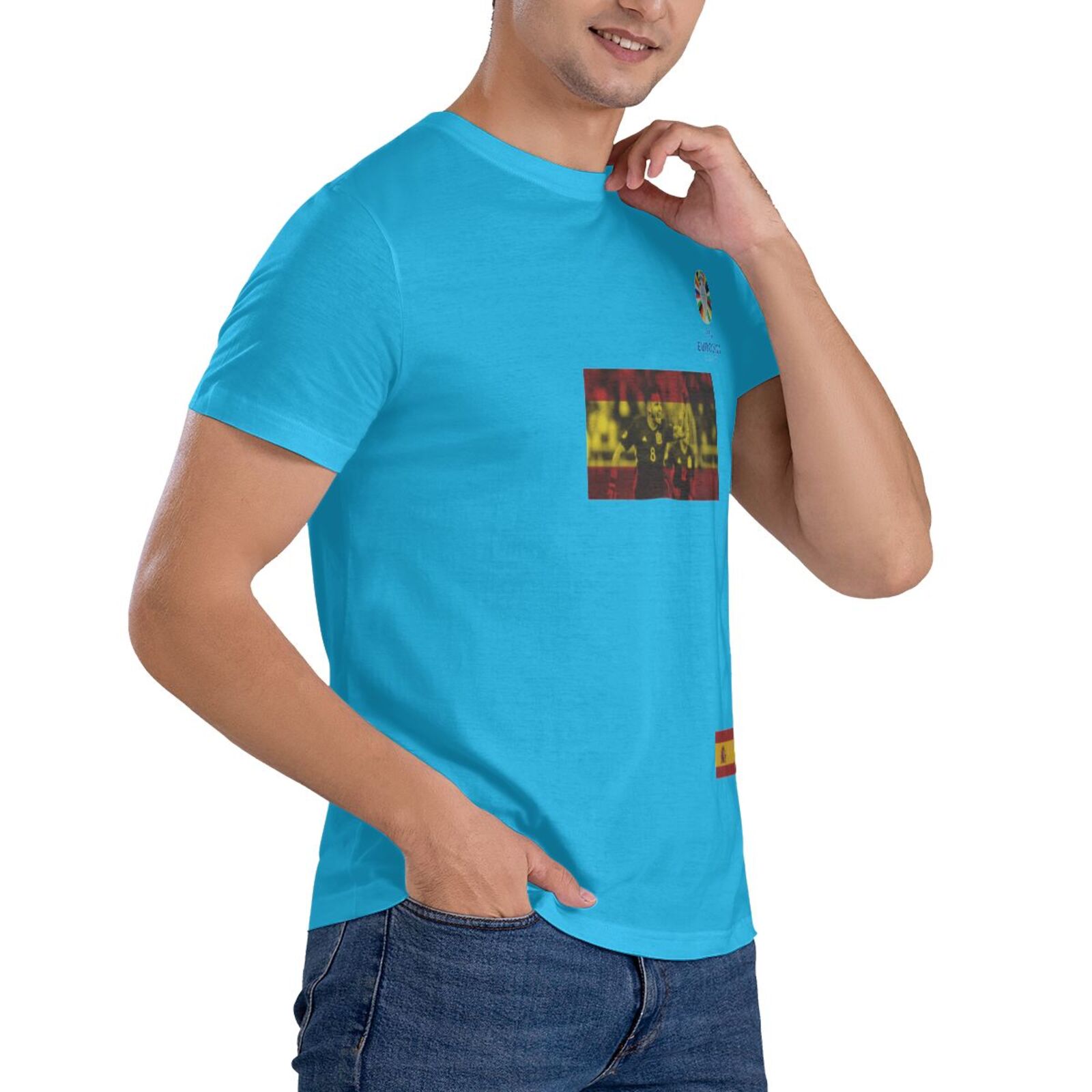 Men's Spain EURO 2024 Basic Short Sleeve T-Shirt BST1739