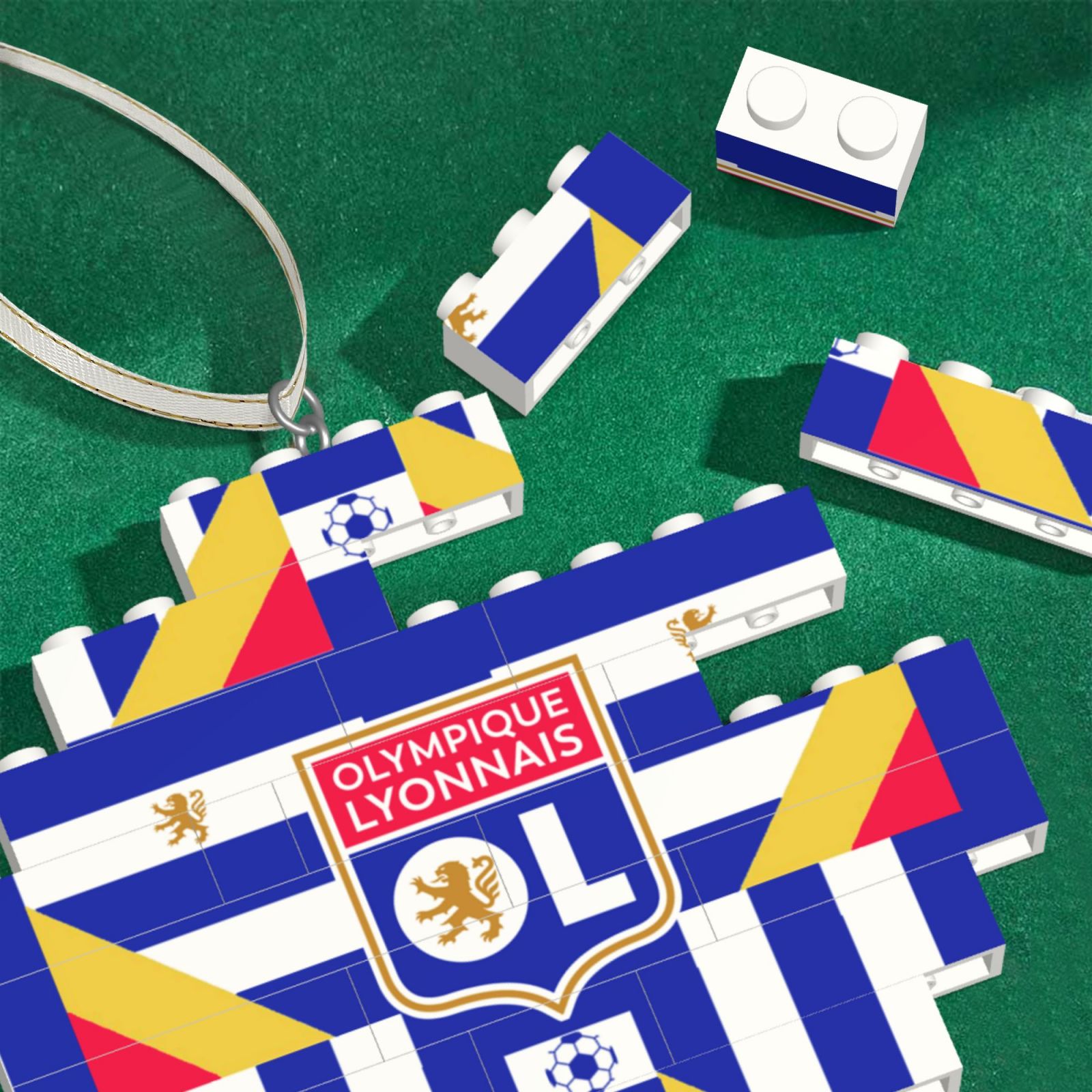 Olympique Lyonnais Building Block Puzzle Ornament BBP2012
