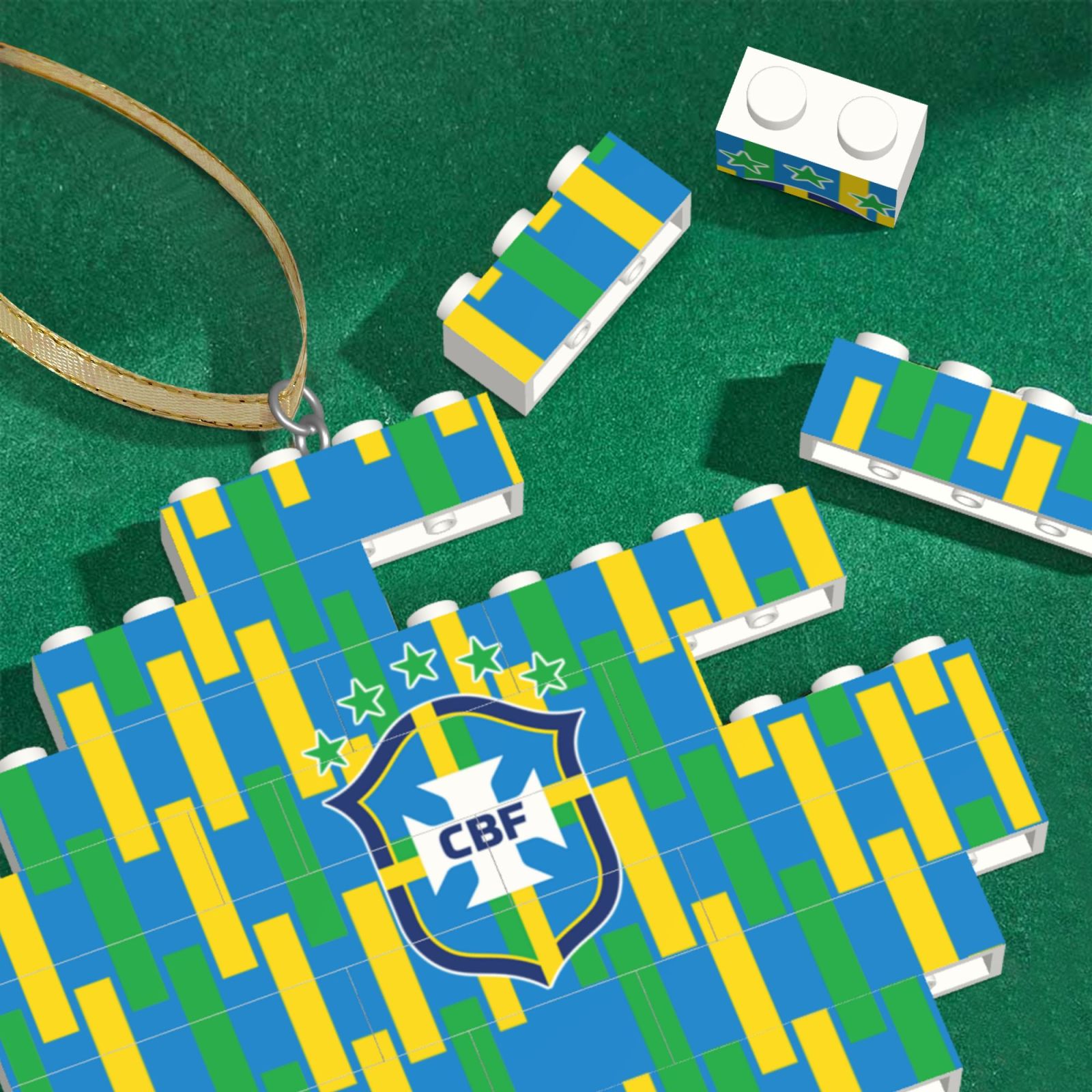 Brazil Building Block Puzzle Ornament BBP1993