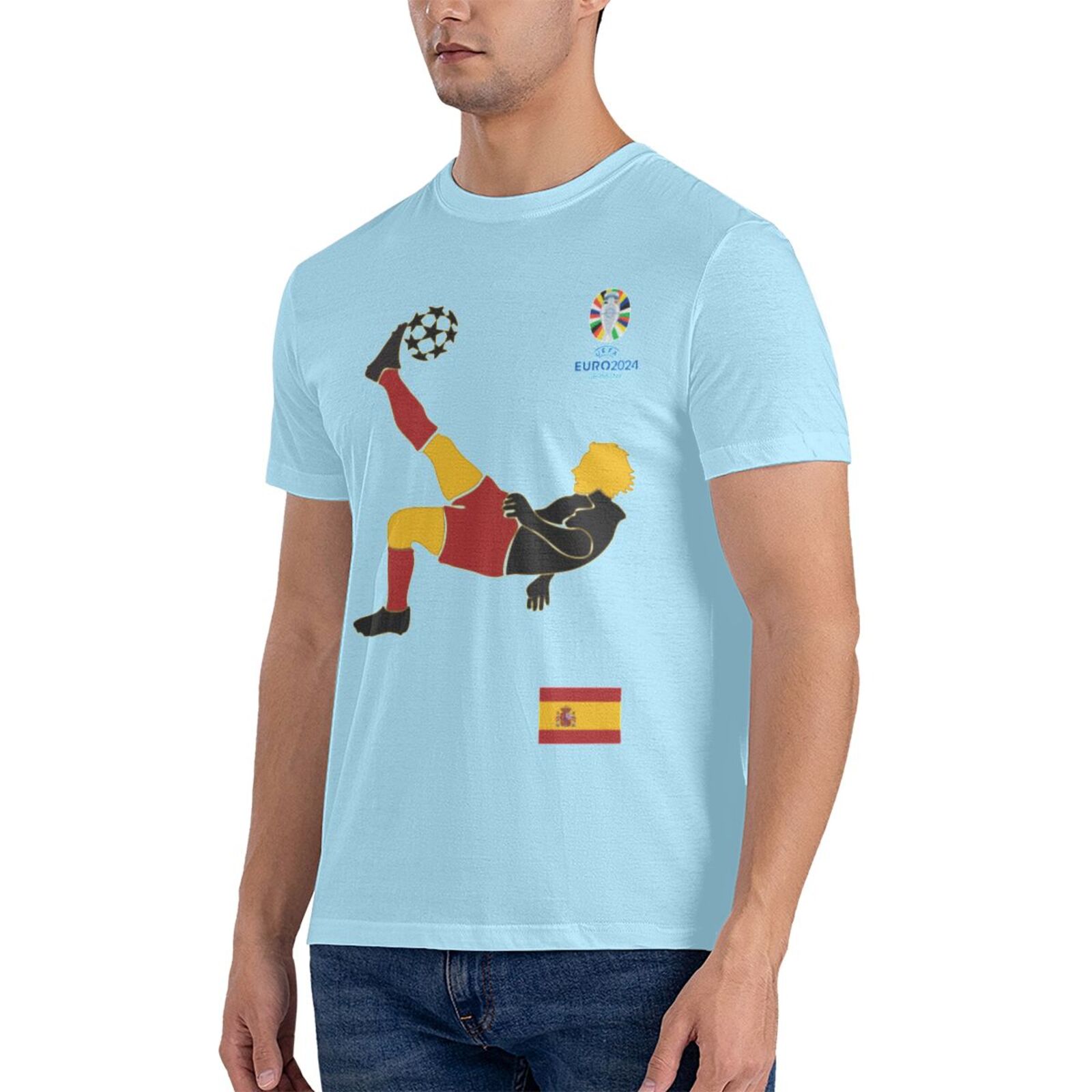 Men's Spain EURO 2024 Basic Short Sleeve T-Shirt BST1724