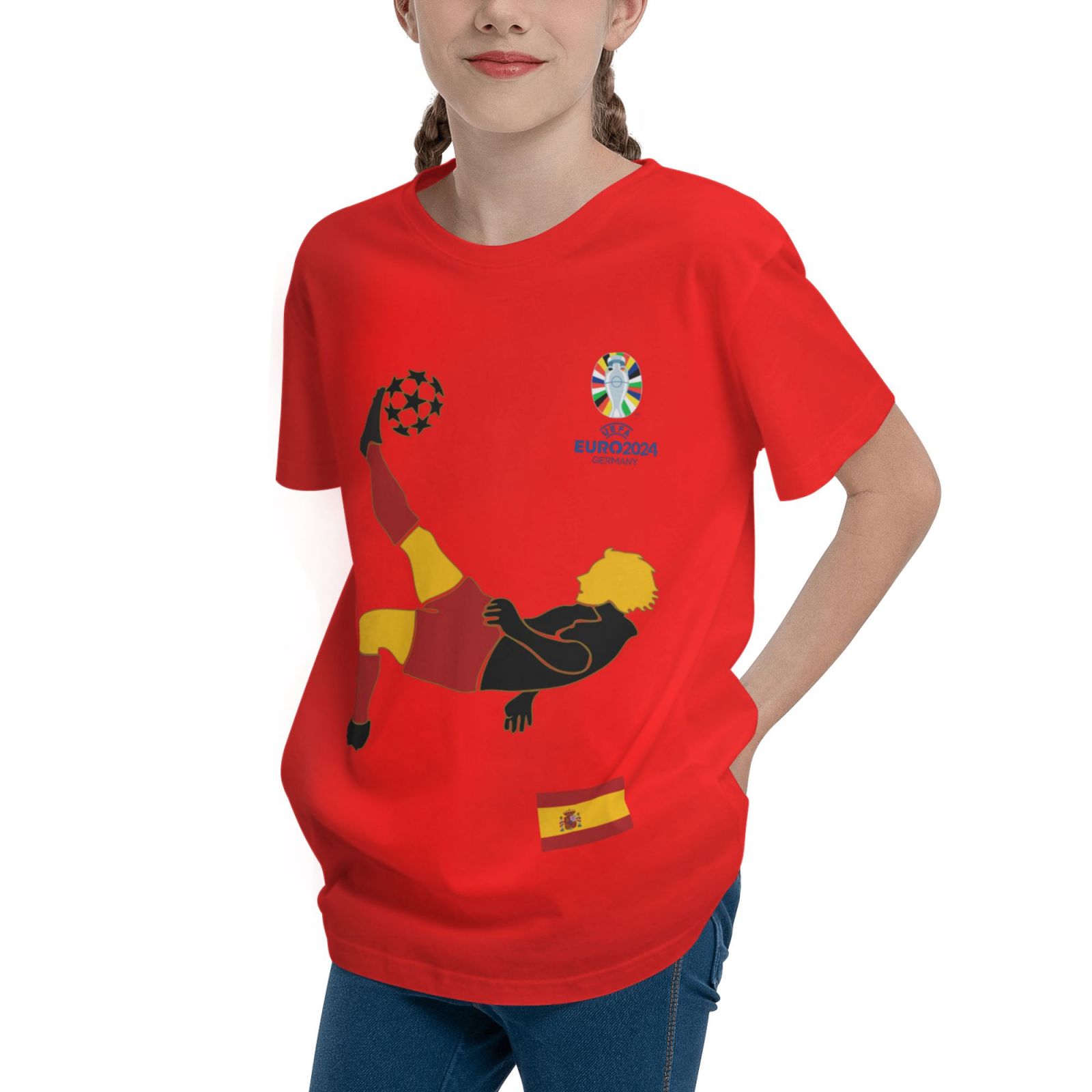 Kid's Spain EURO 2024 Teenage T-shirt TET1726