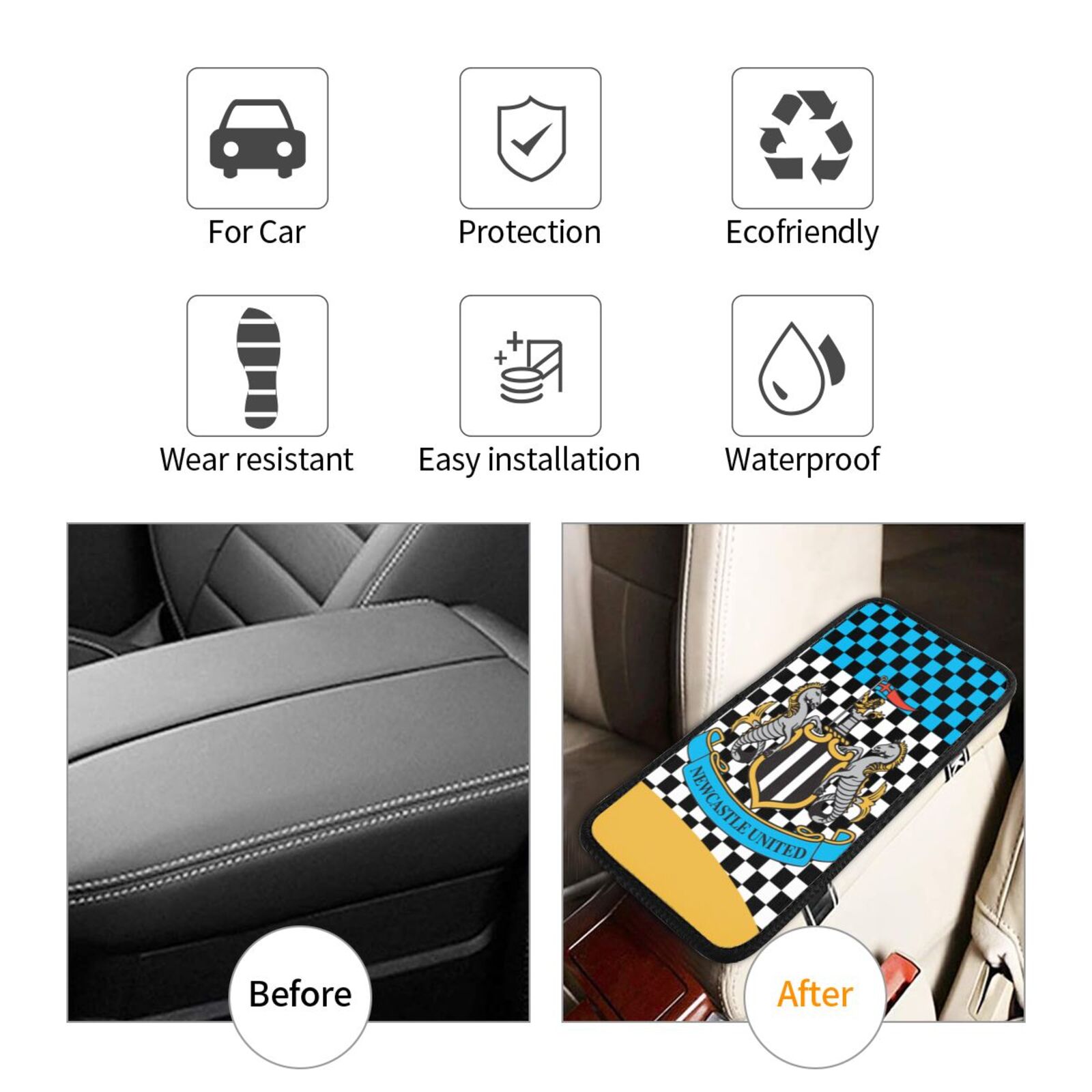 Newcastle United Car Handrail Box Cushion CHC2590