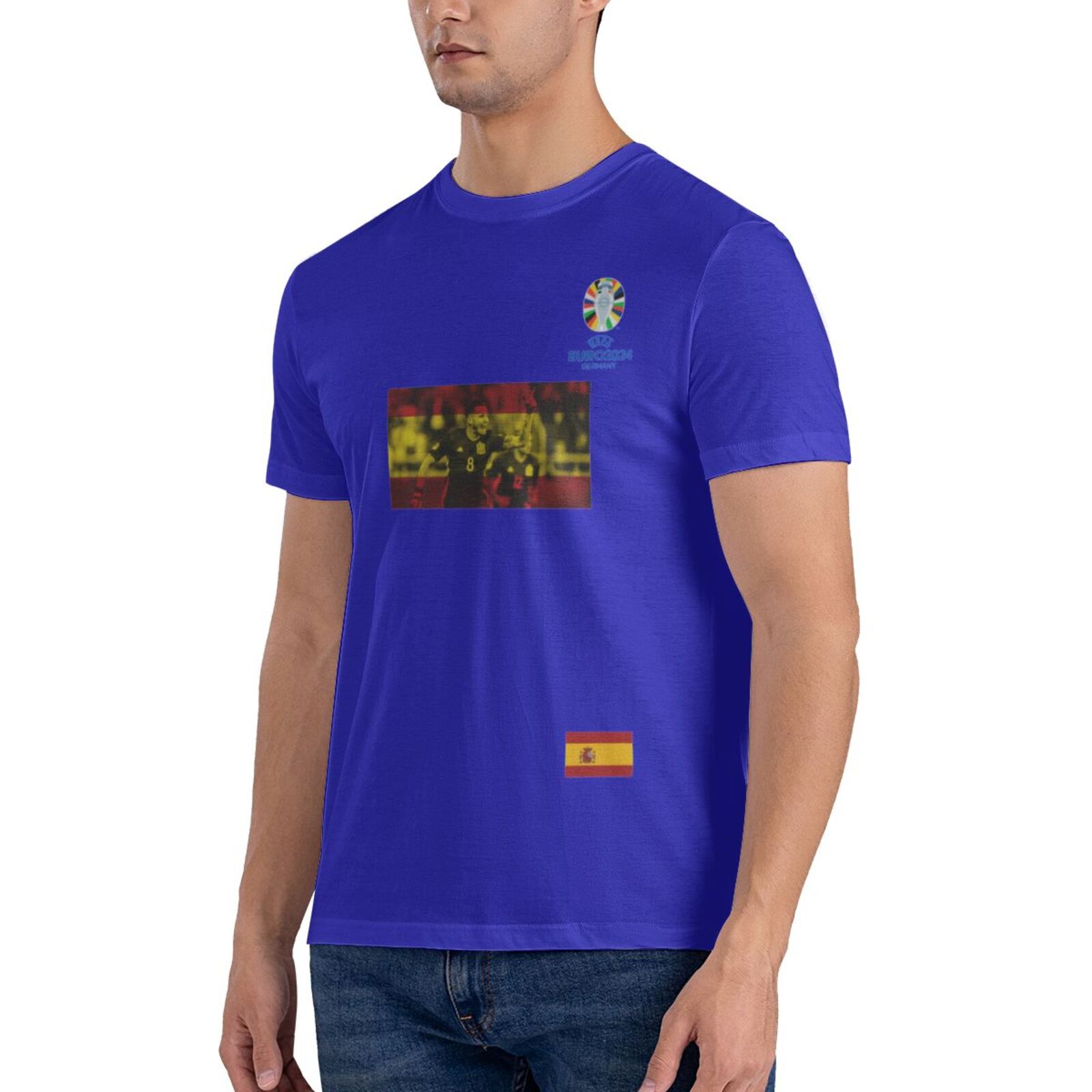 Men's Spain EURO 2024 Basic Short Sleeve T-Shirt BST1739