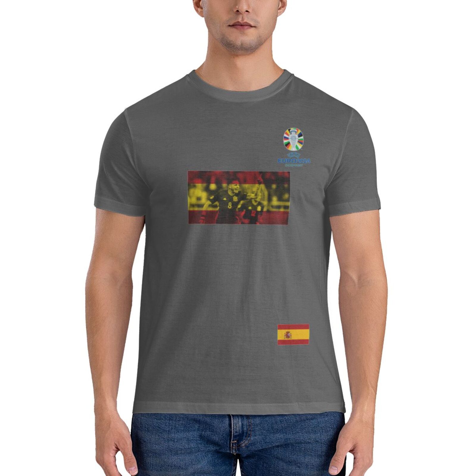 Men's Spain EURO 2024 Basic Short Sleeve T-Shirt BST1739