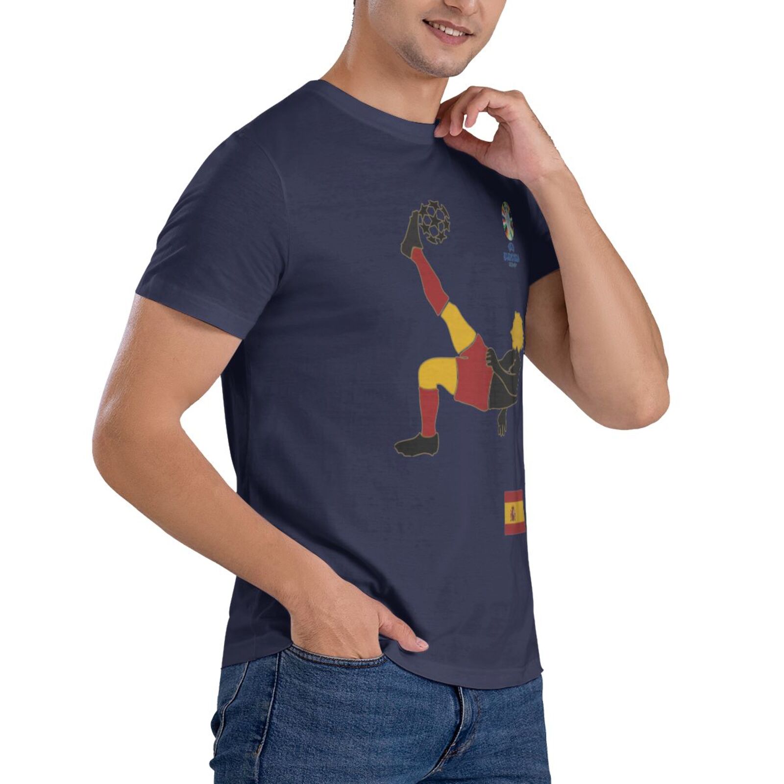 Men's Spain EURO 2024 Basic Short Sleeve T-Shirt BST1724