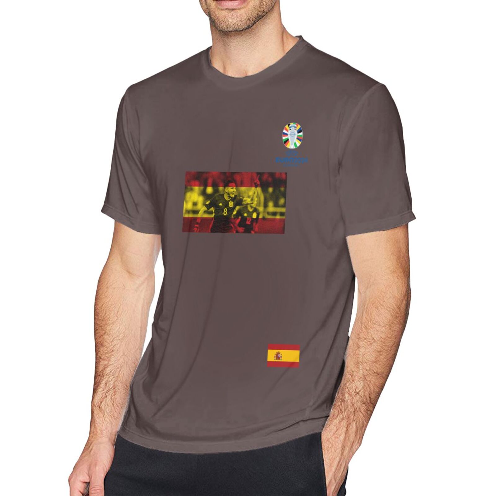 Men's Spain EURO 2024 Basic Short Sleeve T-Shirt BST1739