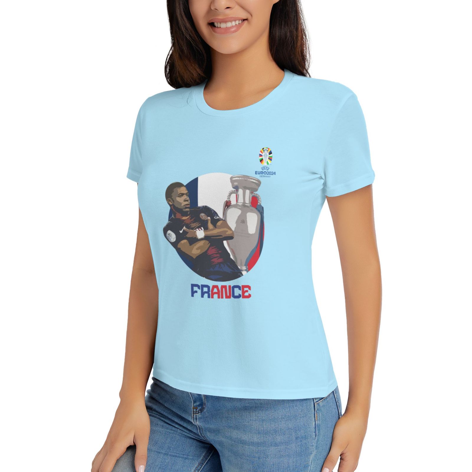 Women's France EURO 2024 Basic Short Sleeve T-Shirt WBT1730