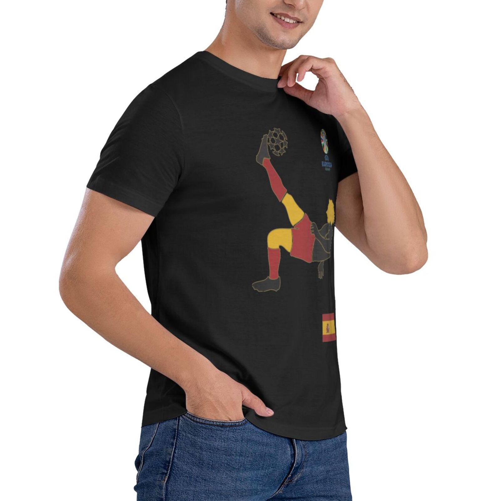 Men's Spain EURO 2024 Basic Short Sleeve T-Shirt BST1724