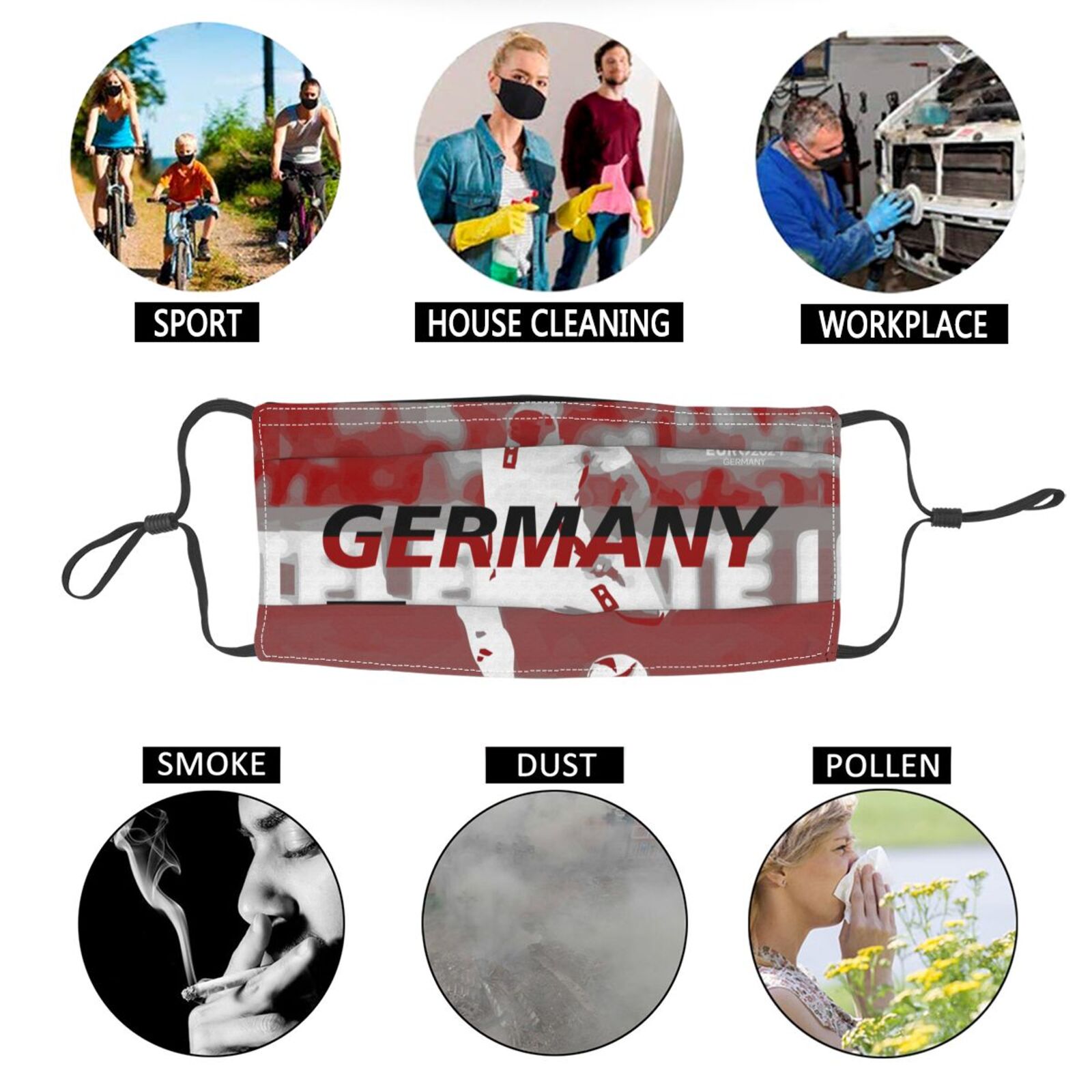 Germany EURO 2024 Adult Dust Mask DMK1706