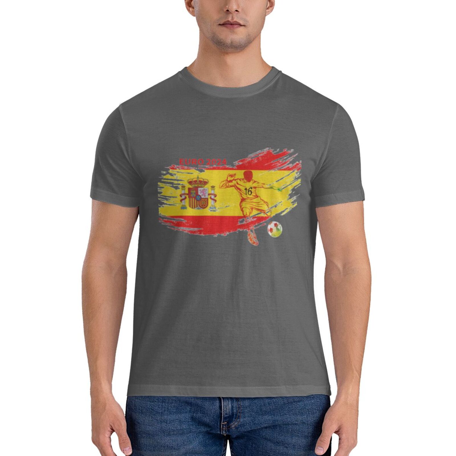 Men's Spain EURO 2024 Basic Short Sleeve T-Shirt BST1752