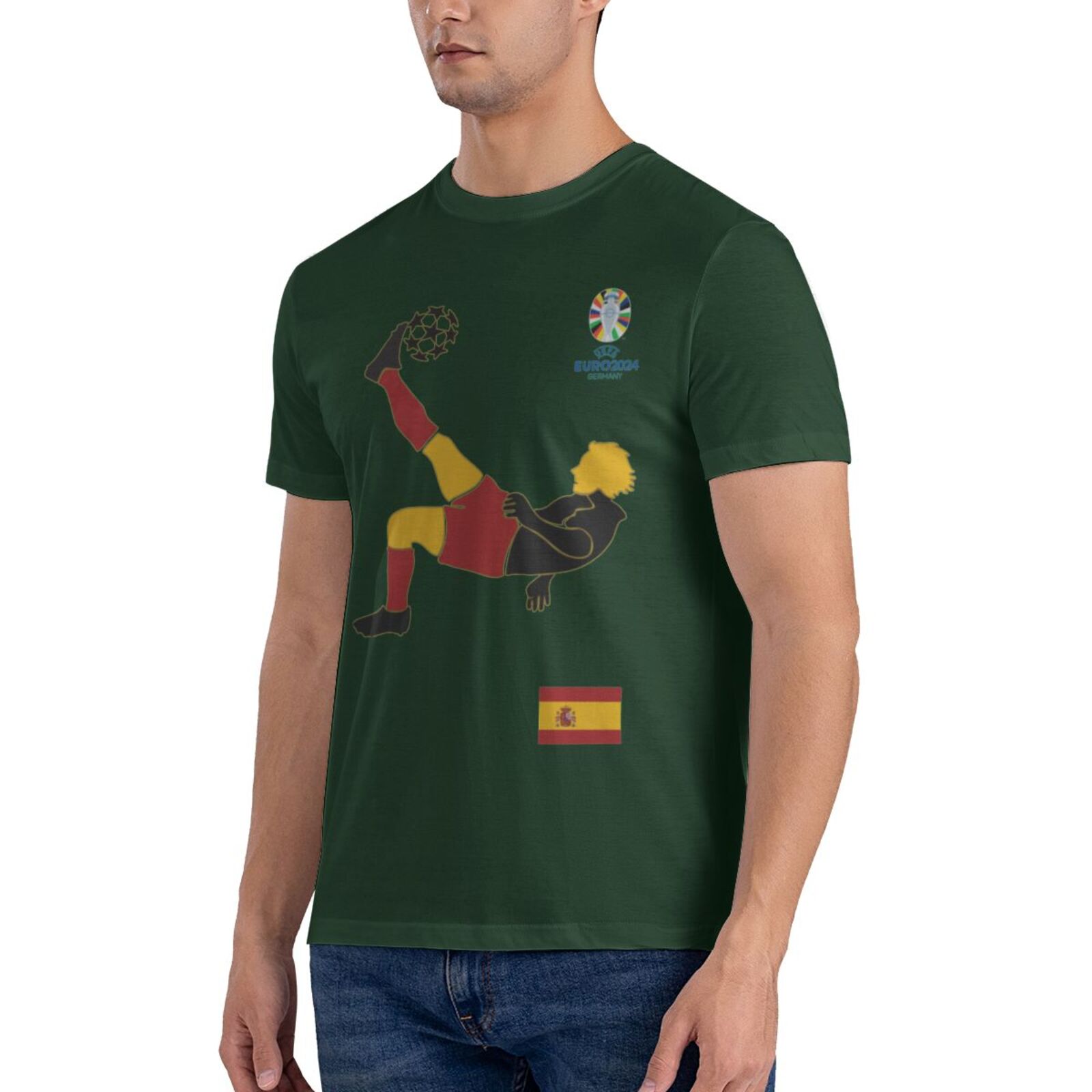 Men's Spain EURO 2024 Basic Short Sleeve T-Shirt BST1724