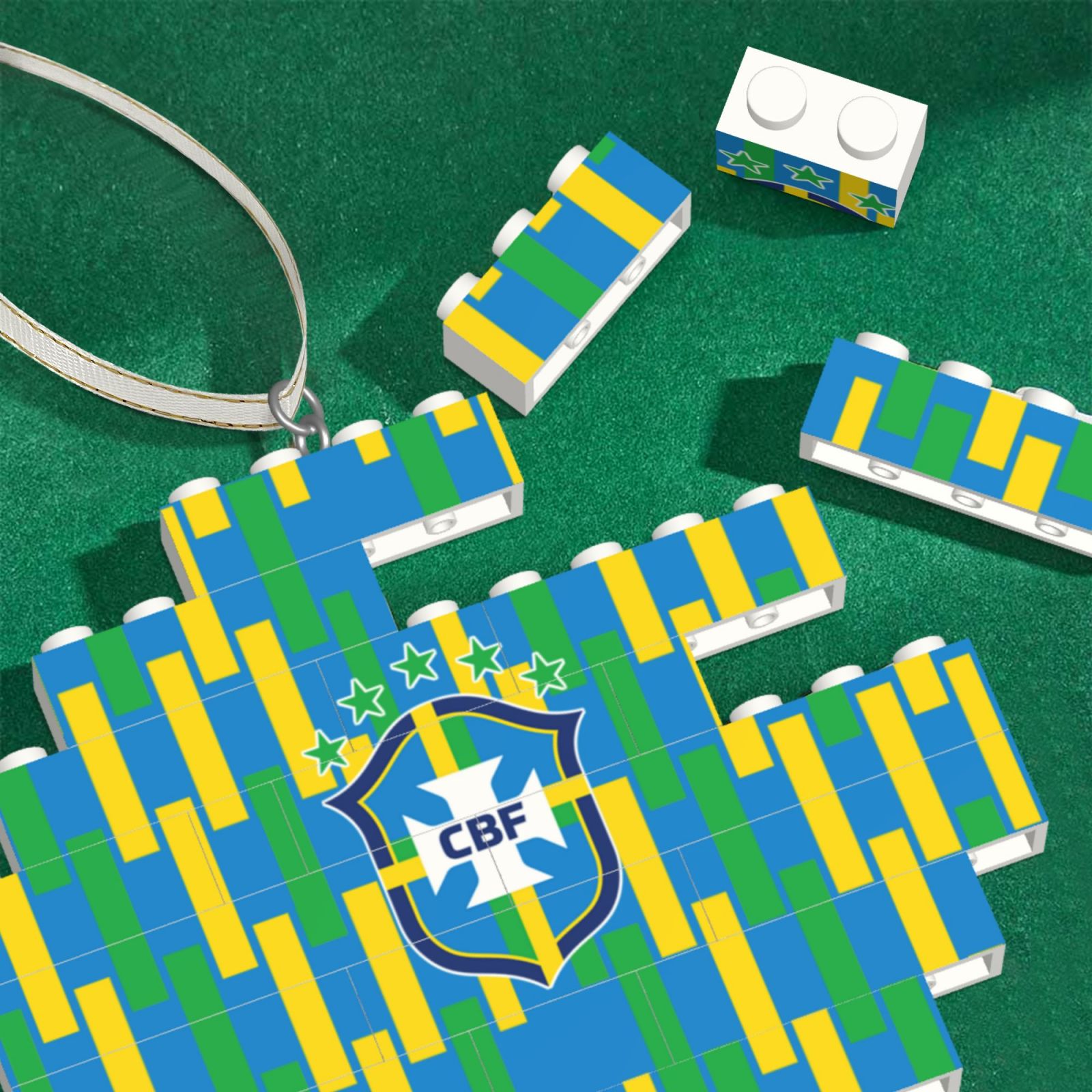 Brazil Building Block Puzzle Ornament BBP1993