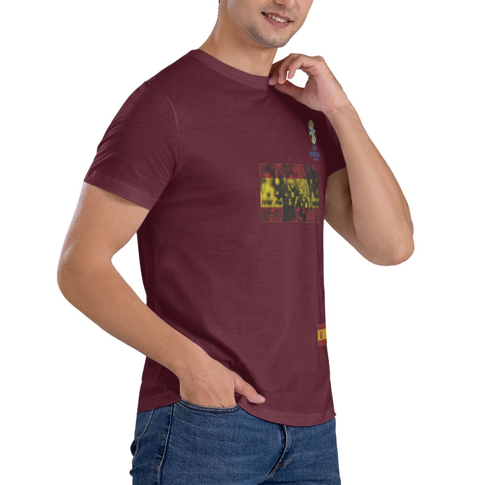 Men's Spain EURO 2024 Basic Short Sleeve T-Shirt BST1739