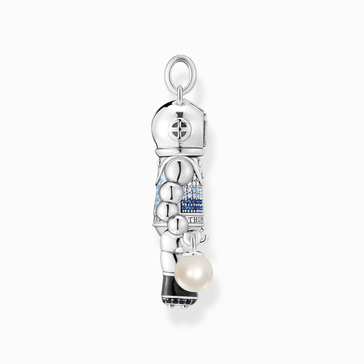 Pendant diver with pearl and blue stones