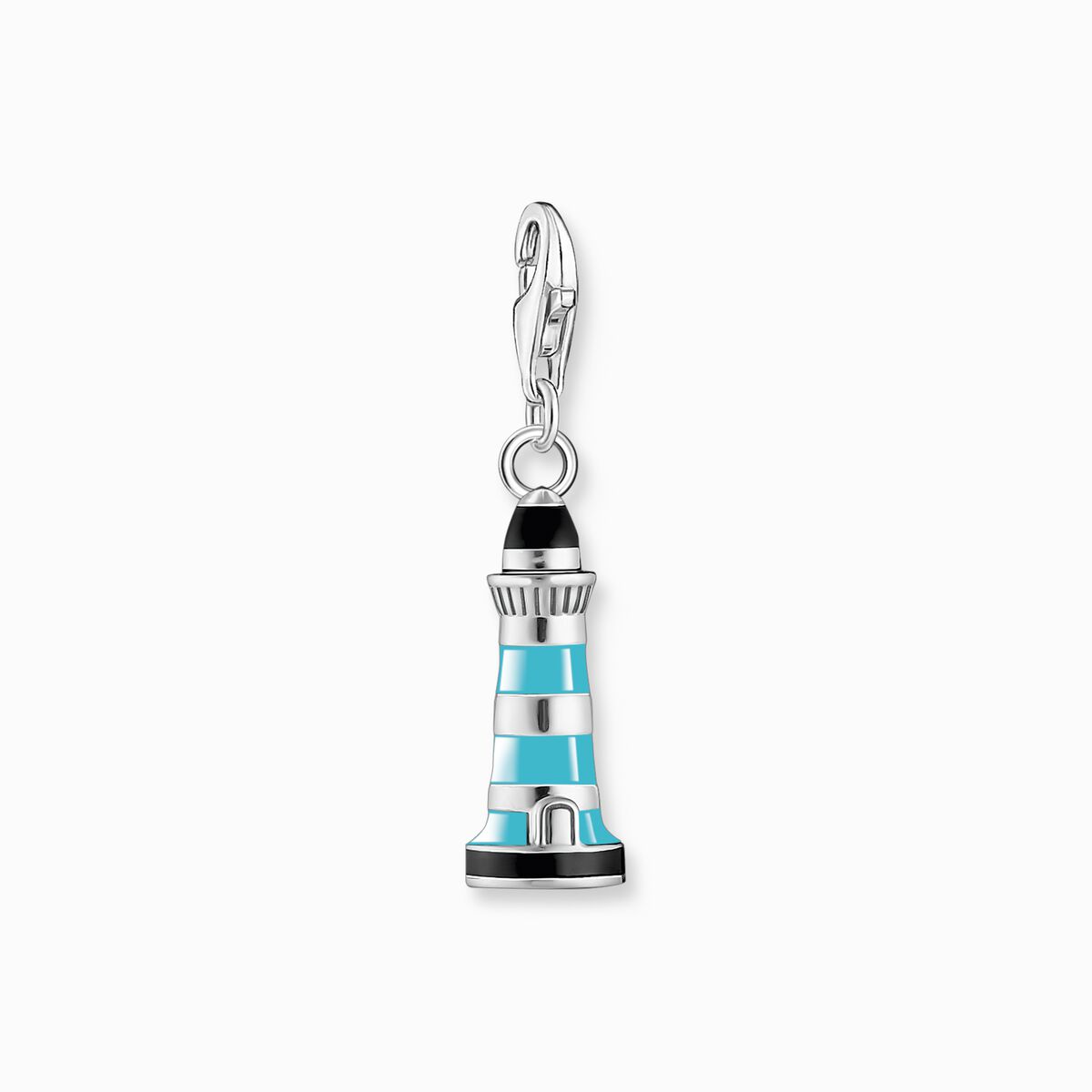 Charm pendant turquoise lighthouse silver