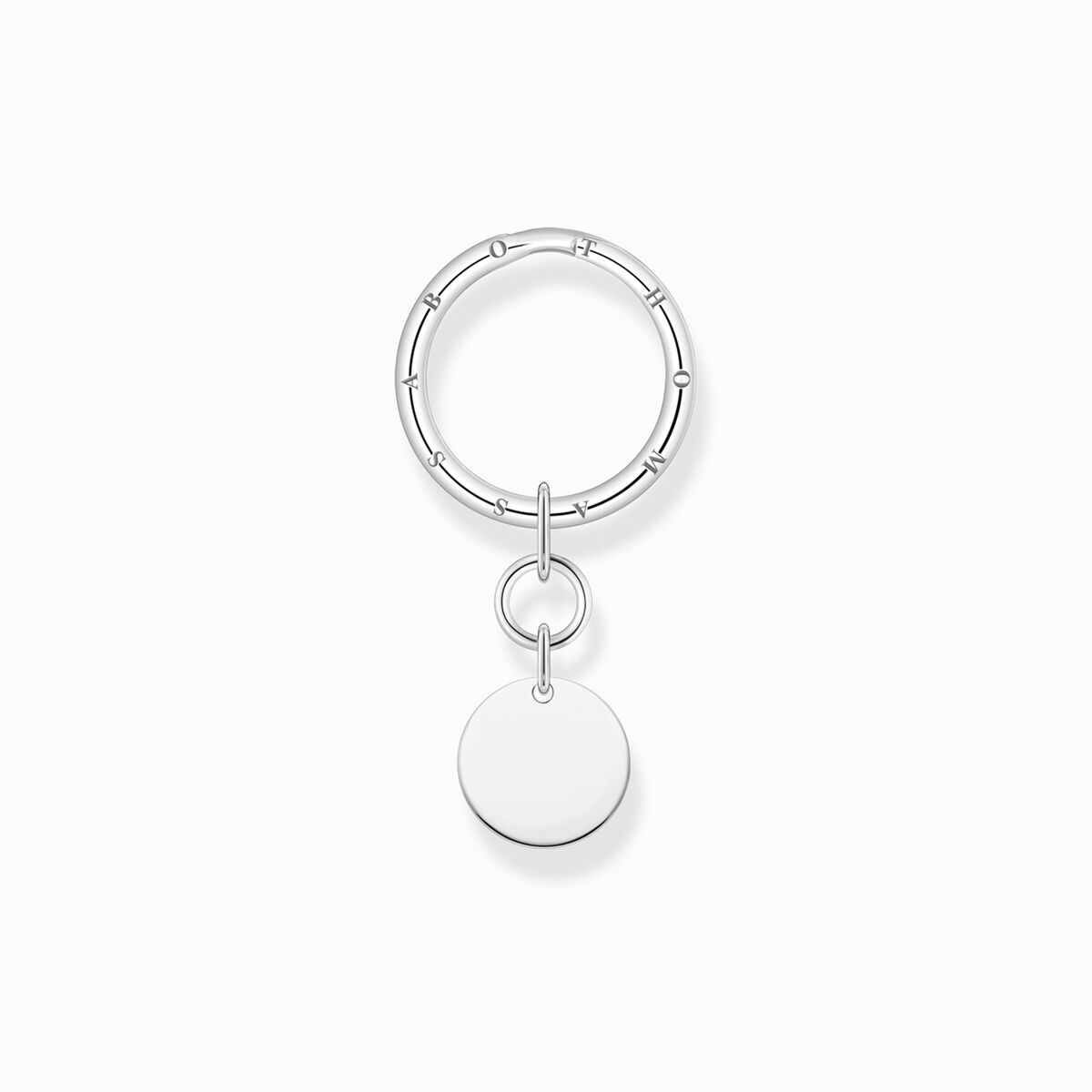 Key ring disc silver