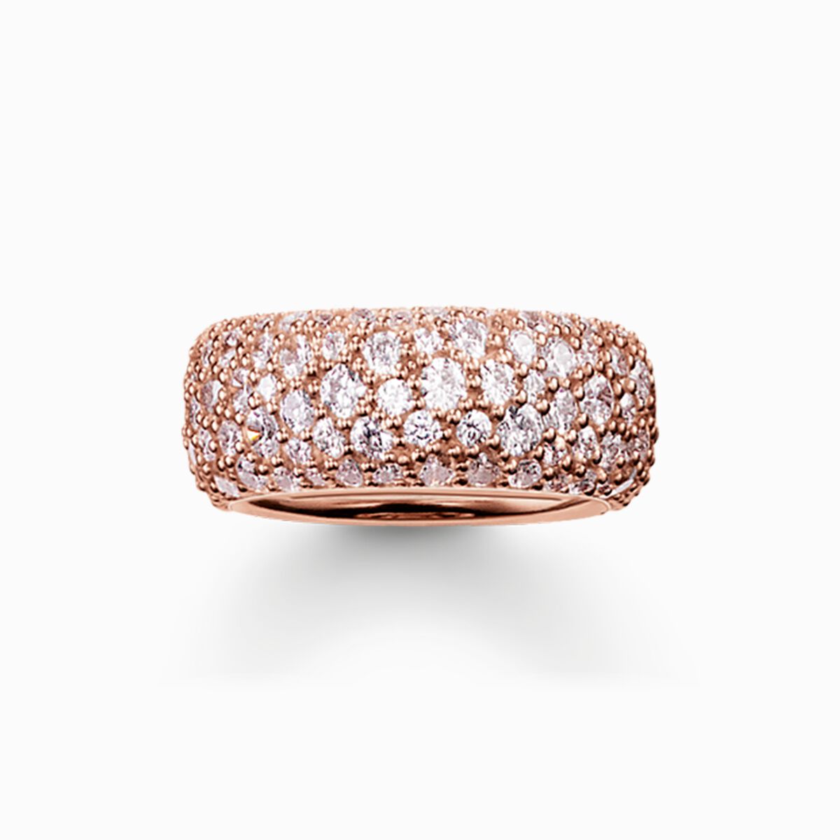 Band ring crushed pavé