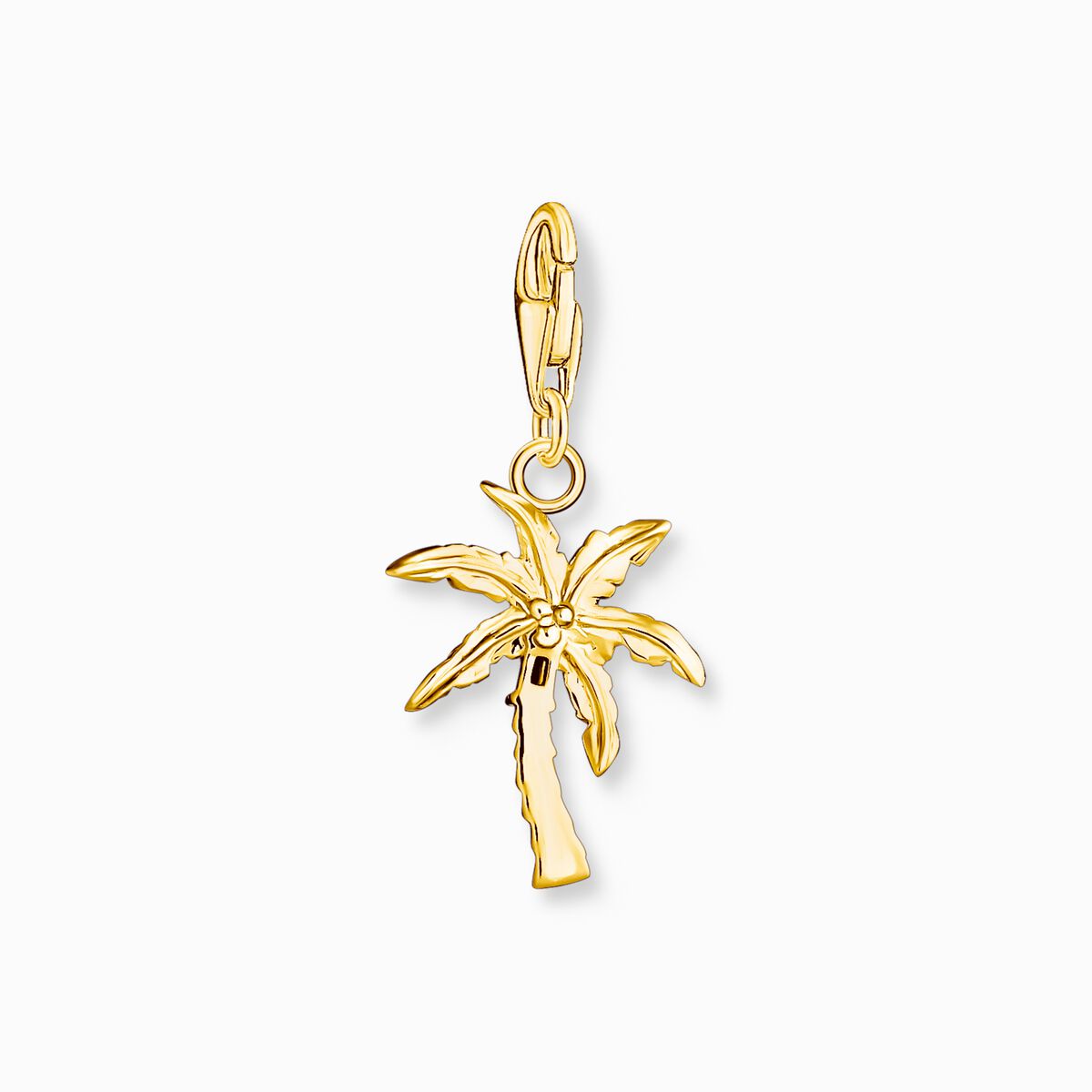 Charm pendant colourful palm tree gold plated