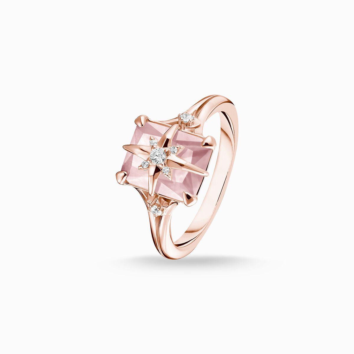 Ring pink stone with star