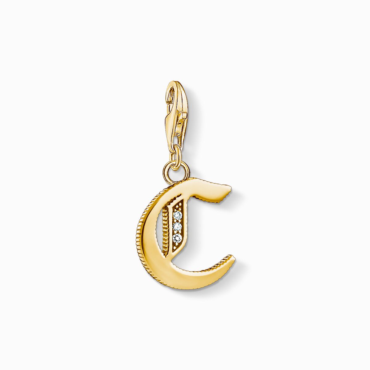 Charm pendant letter c gold