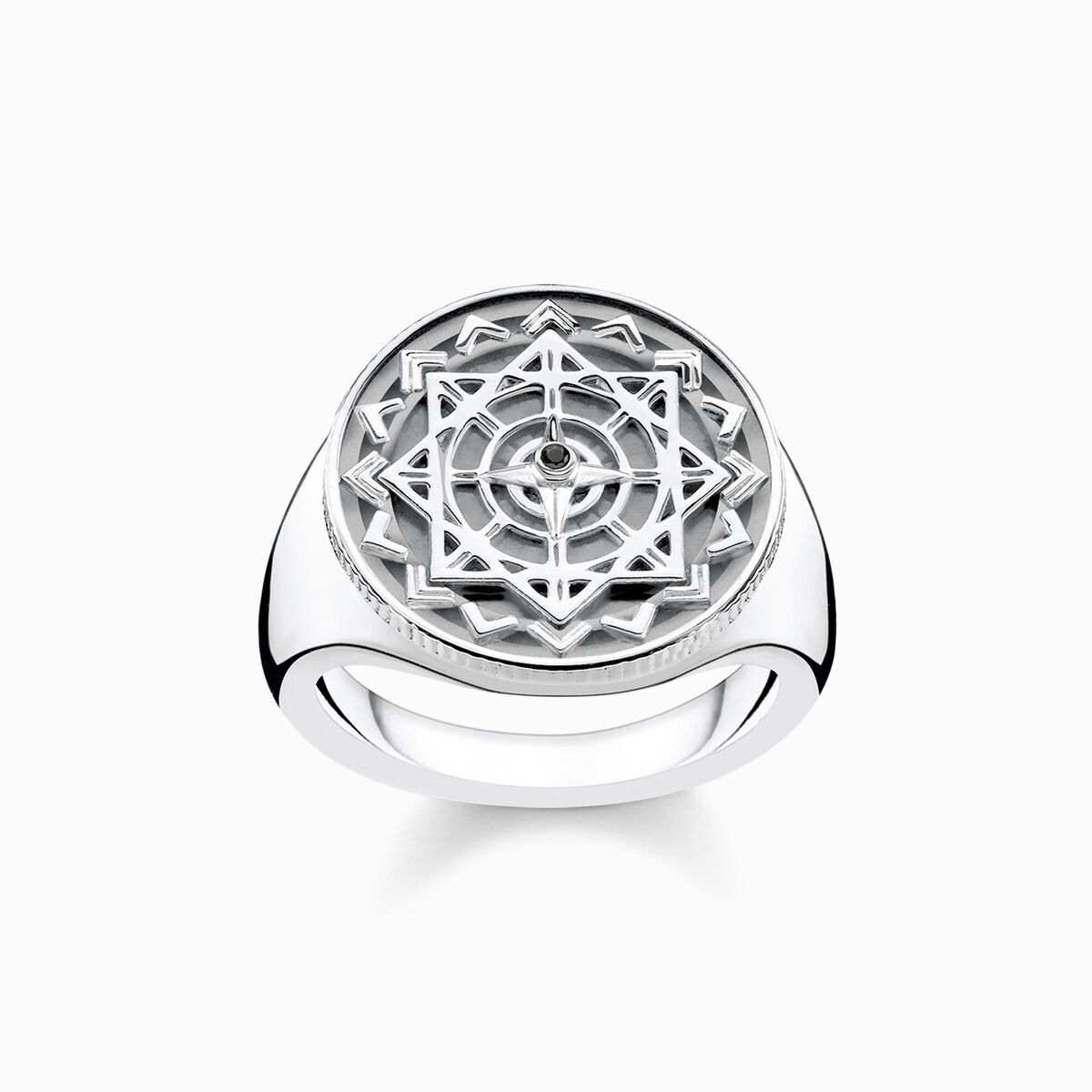 Ring vintage compass silver