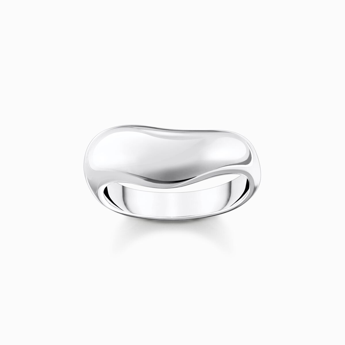 Silver ring in organic shape