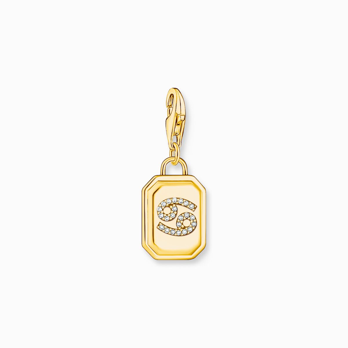Gold-plated charm pendant zodiac sign Cancer with zirconia