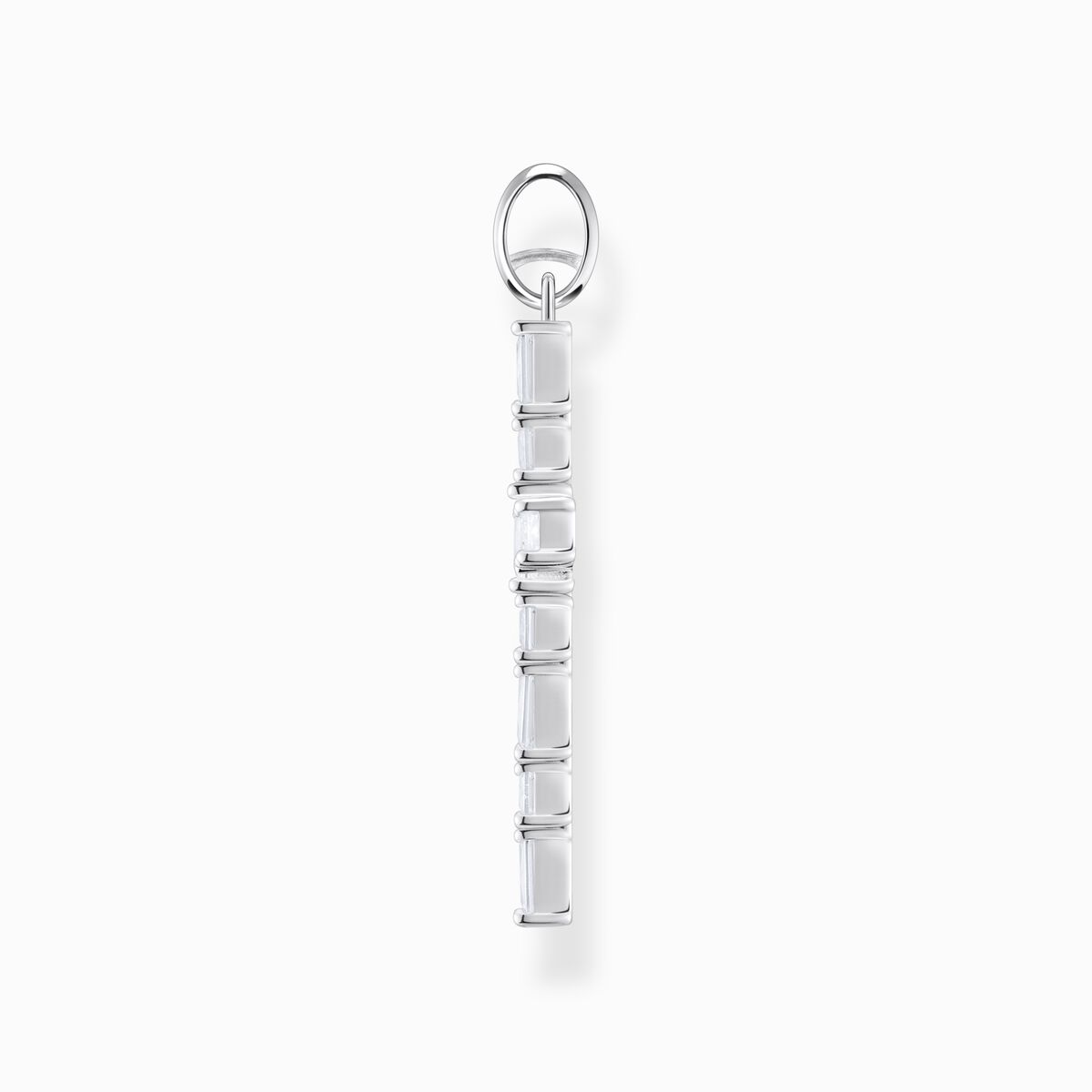 Silver cross pendant with white zirconia