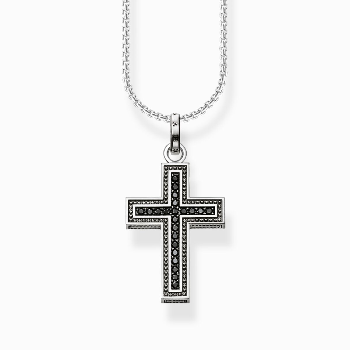 Pendant black cross pavé