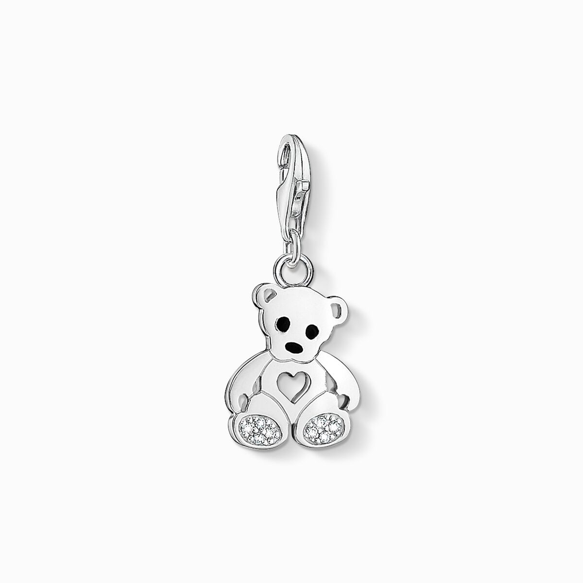 Charm pendant teddy bear with heart