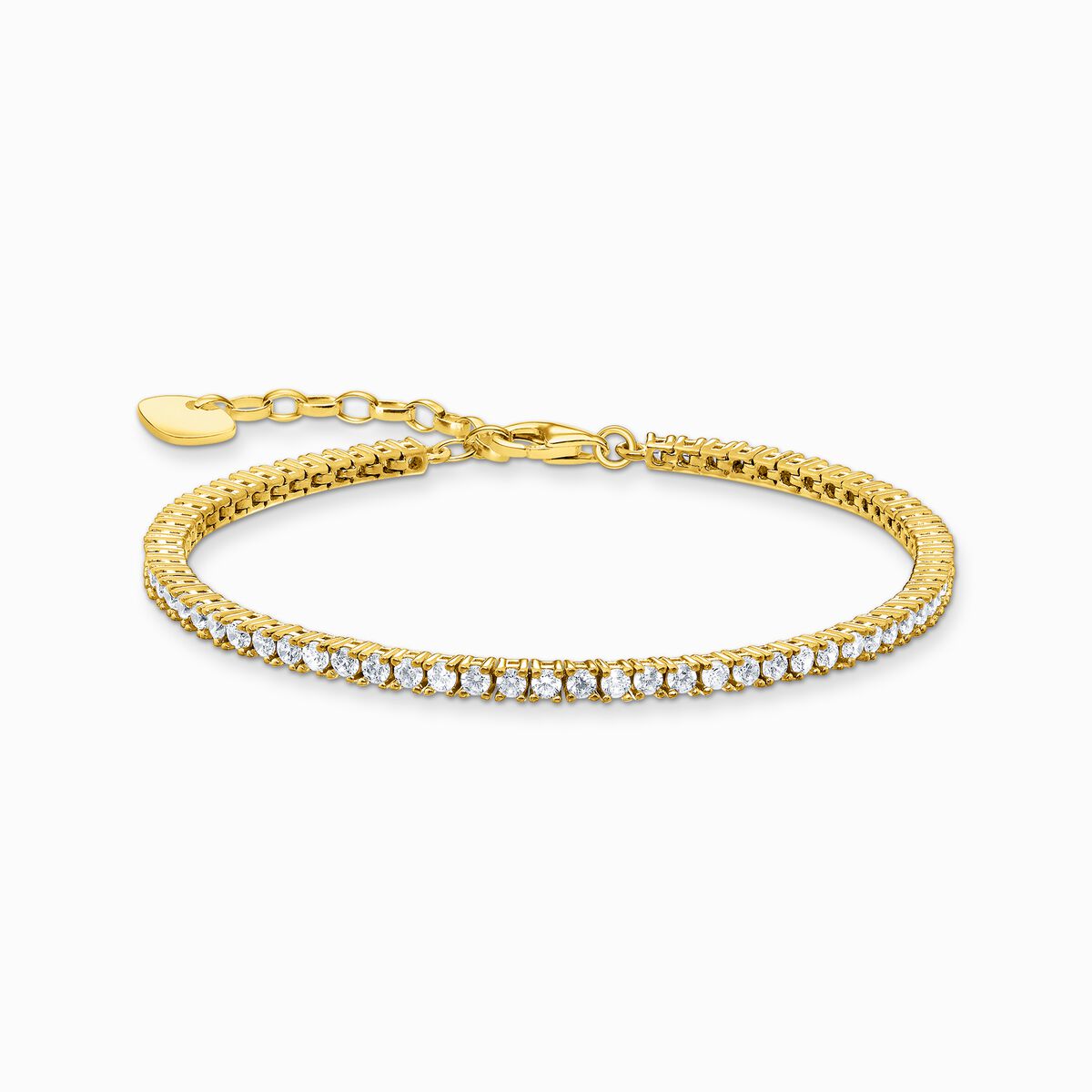 Tennis bracelet with white stones gold plated