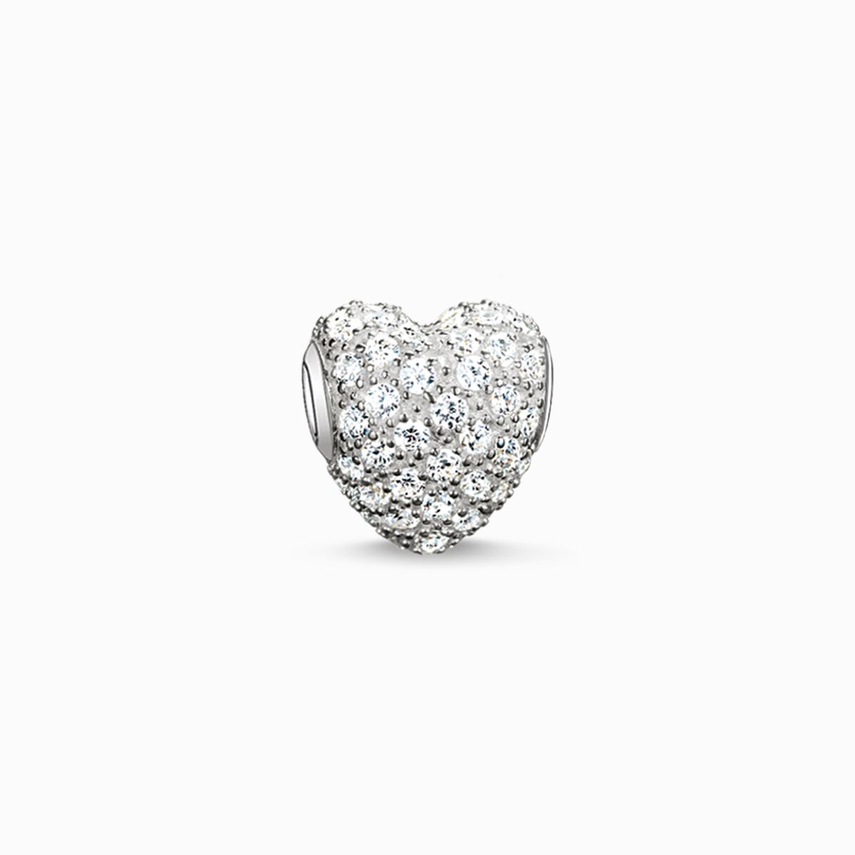 Bead white pavé heart