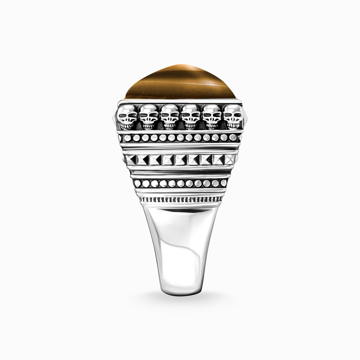 Ring ethno skulls brown