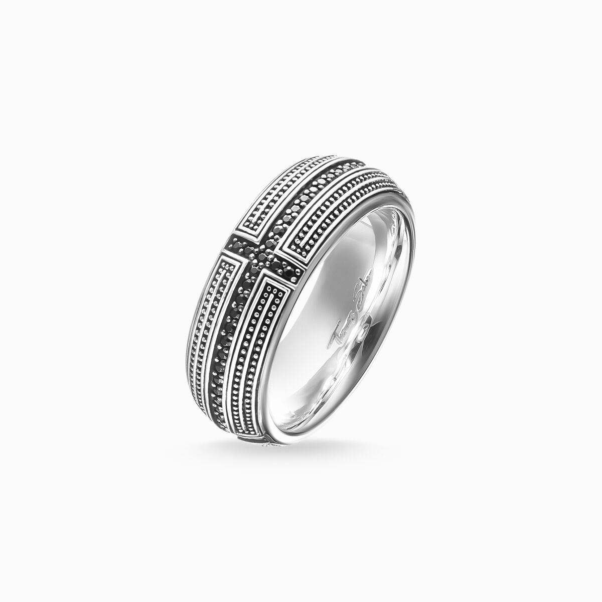 Band ring cross pavé