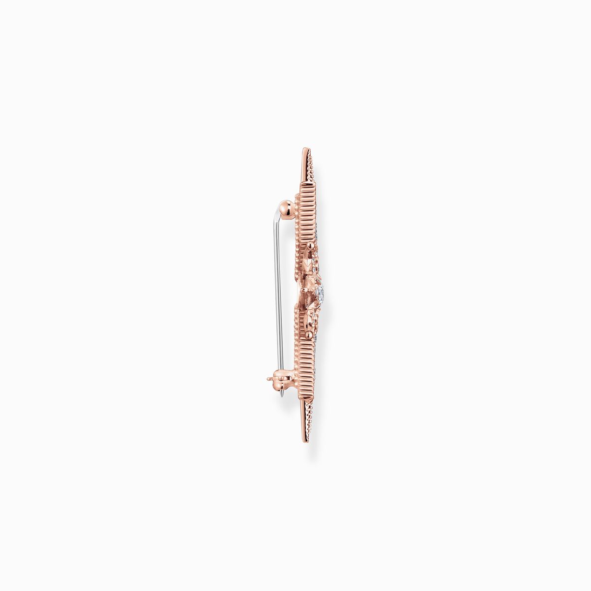 Brooch star with pink stones rose gold