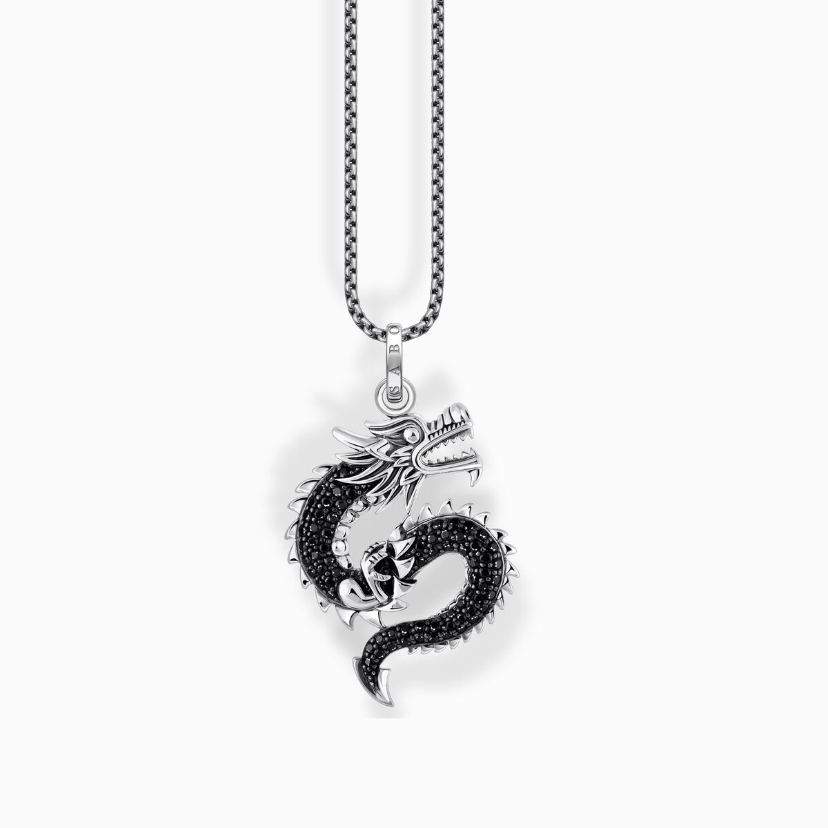 Silver necklace with dragon pendant