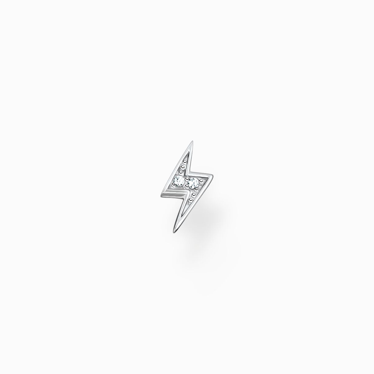 Single ear stud flash silver
