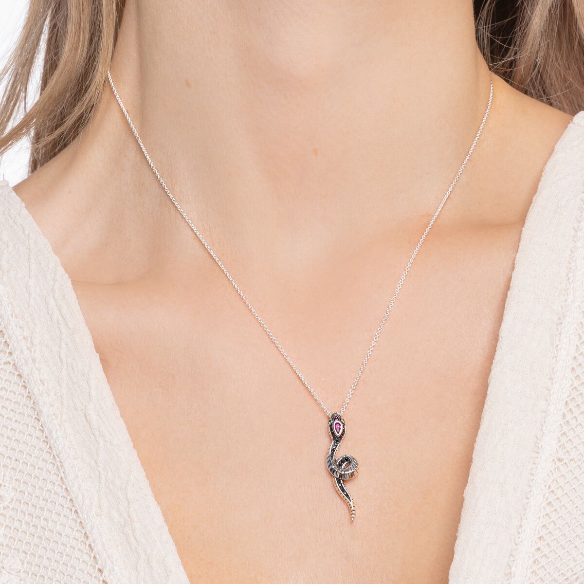 Necklace snake silver