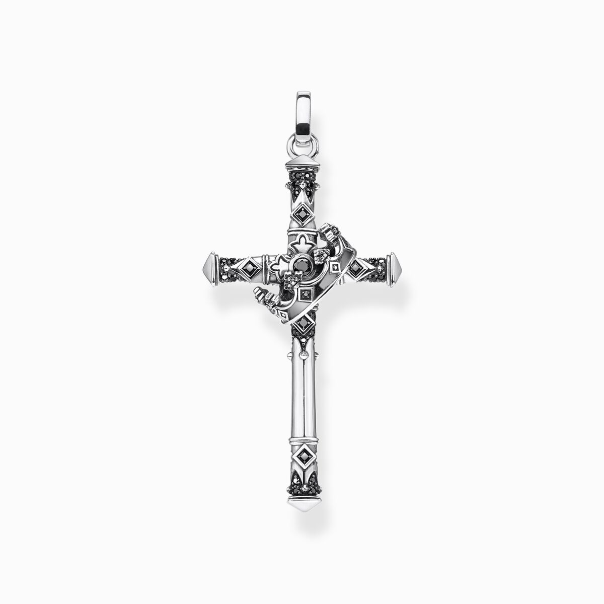 Pendant cross and crown