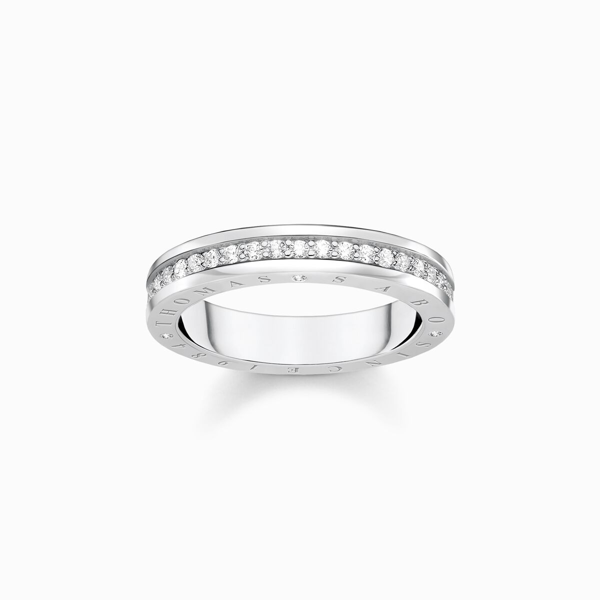 Ring with white stones pavé silver