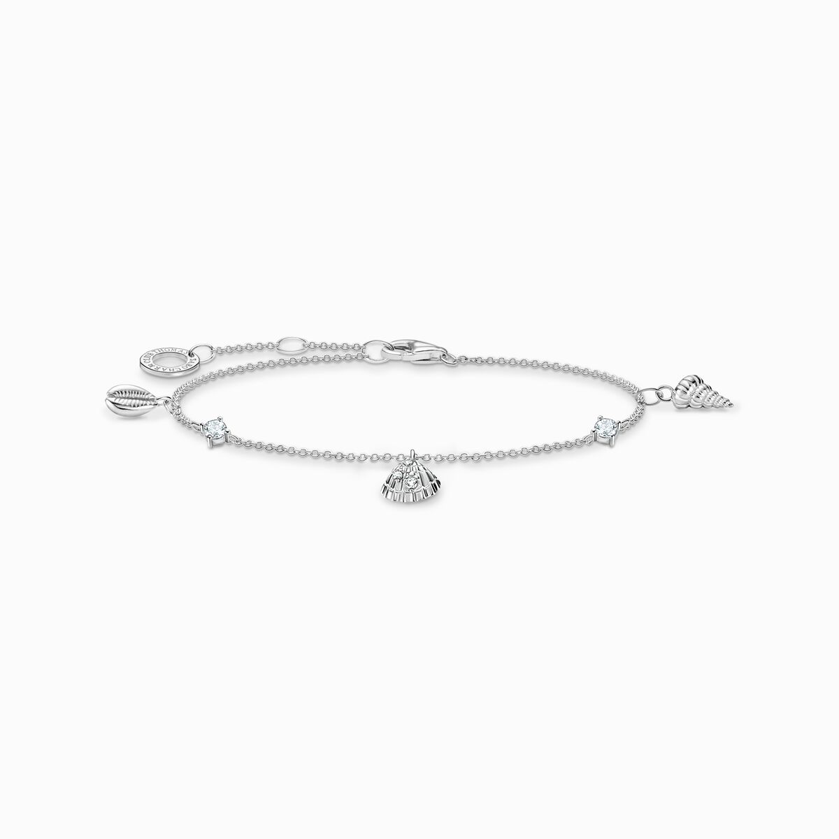 Bracelet shells and white stones silver