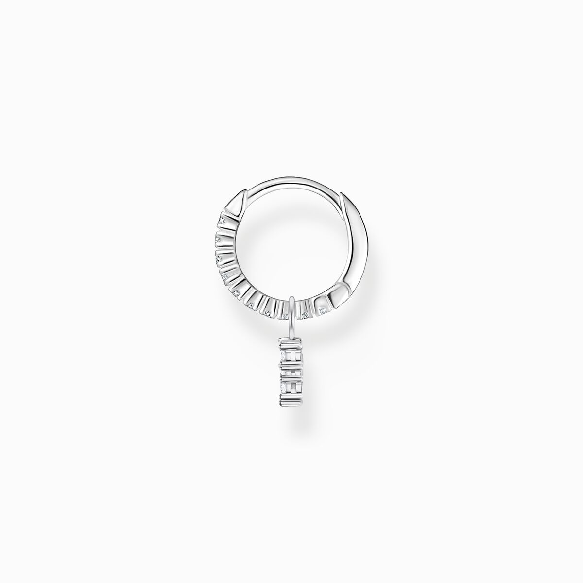 Single hoop earring with star pendant silver