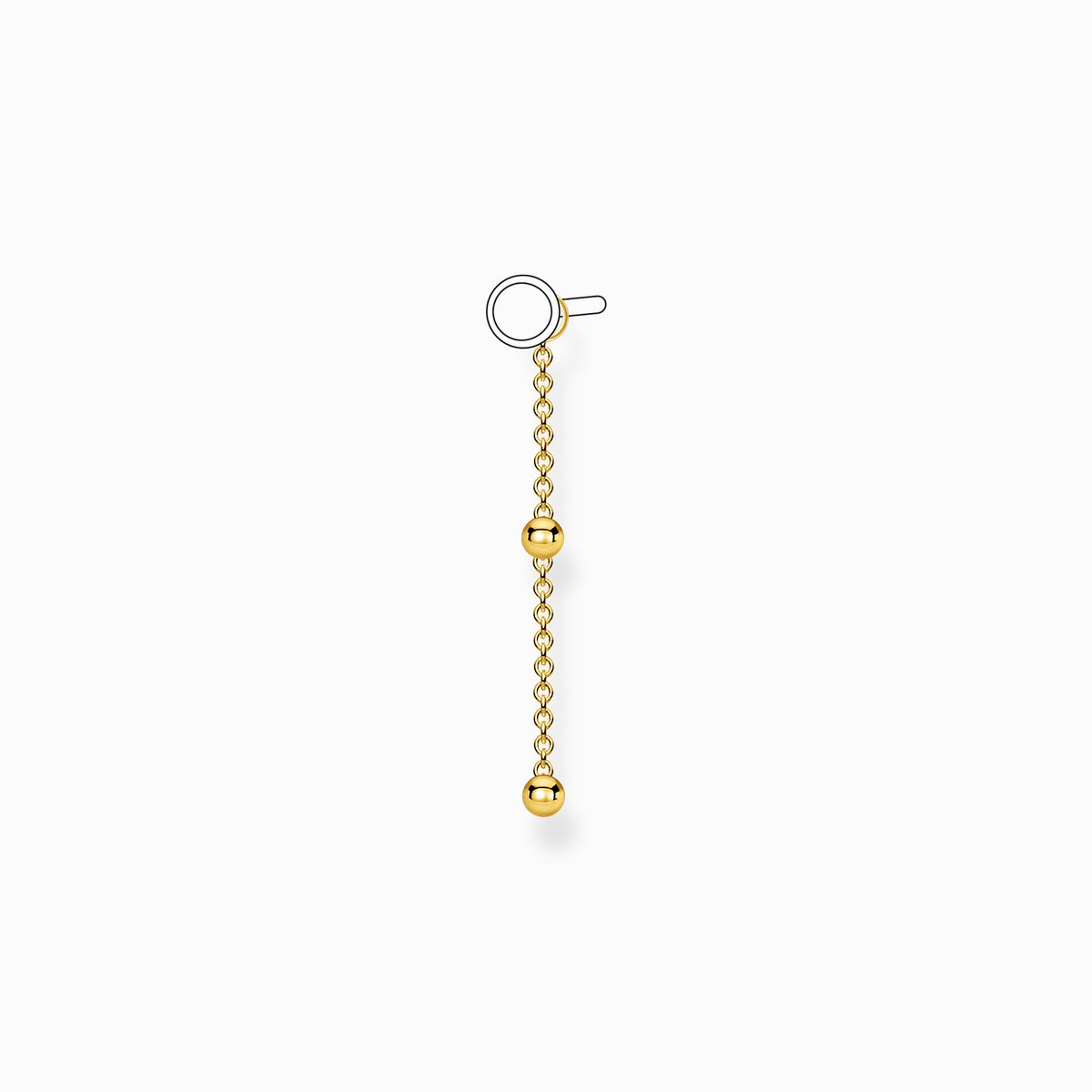 Single ear pendant dots gold