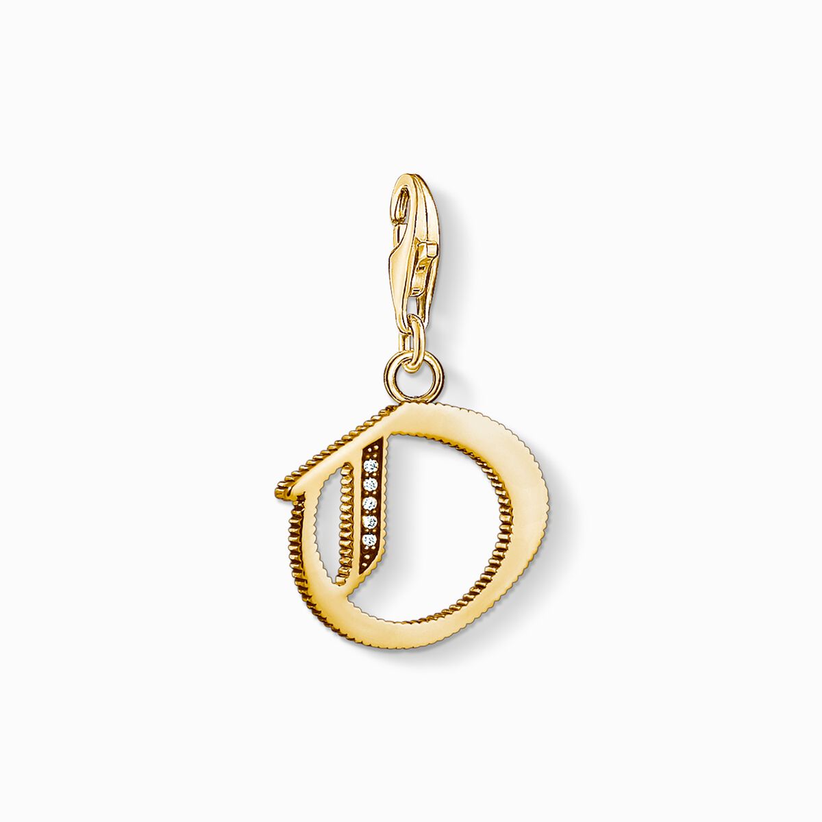 Charm pendant letter o gold