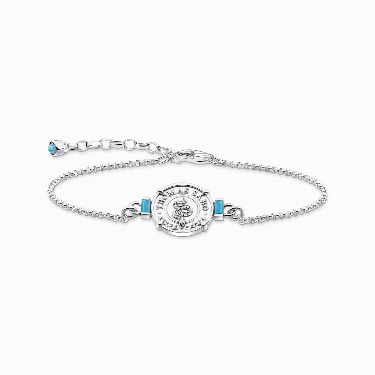 Bracelet snake with turquoise stones silver