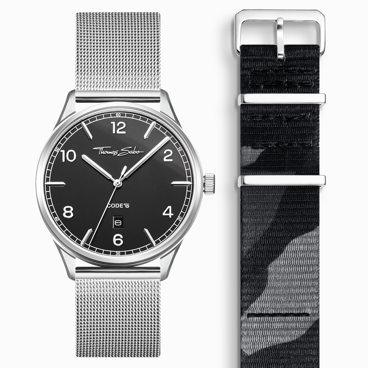 SET CODE TS black watch & camouflage strap