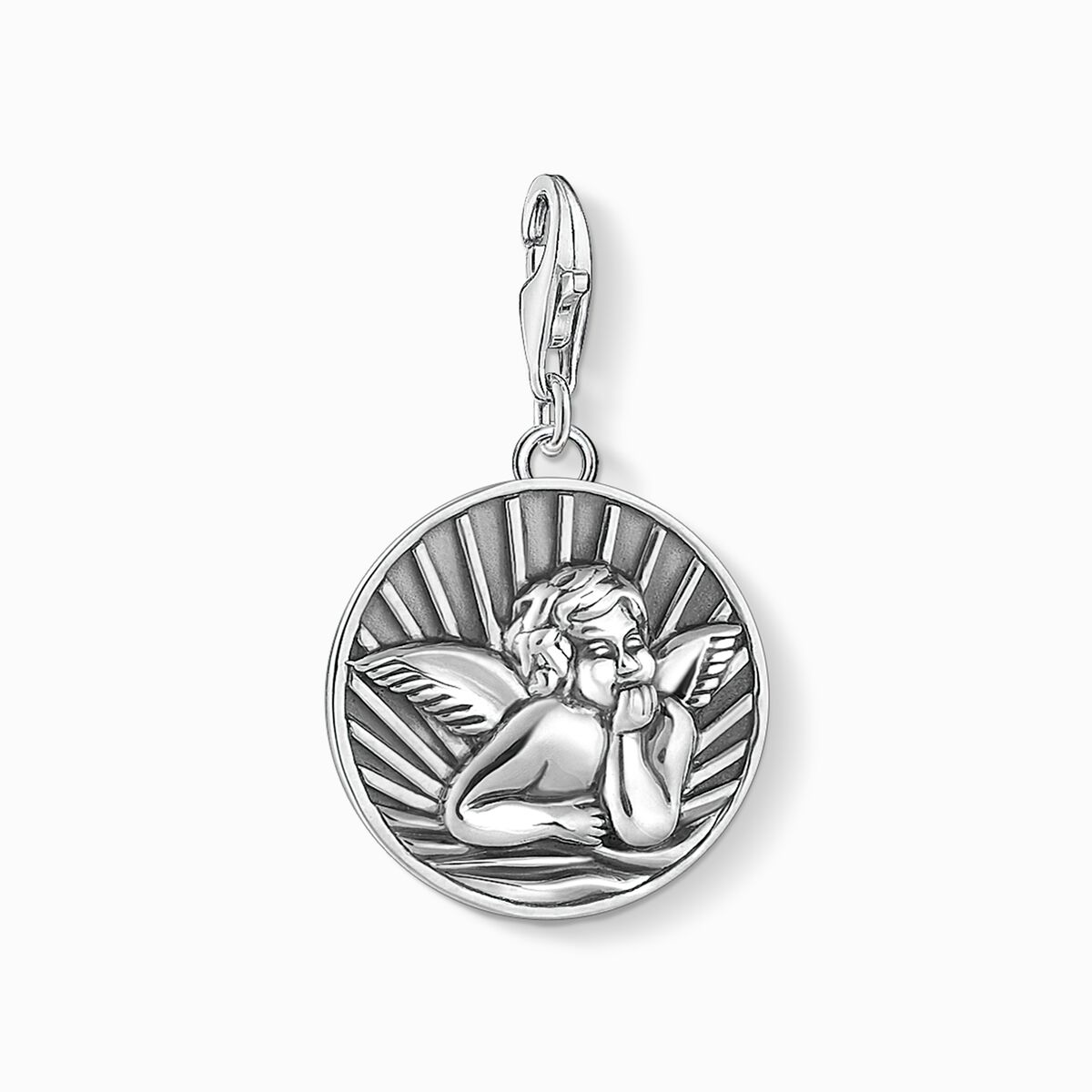 Charm pendant disc guardian angel