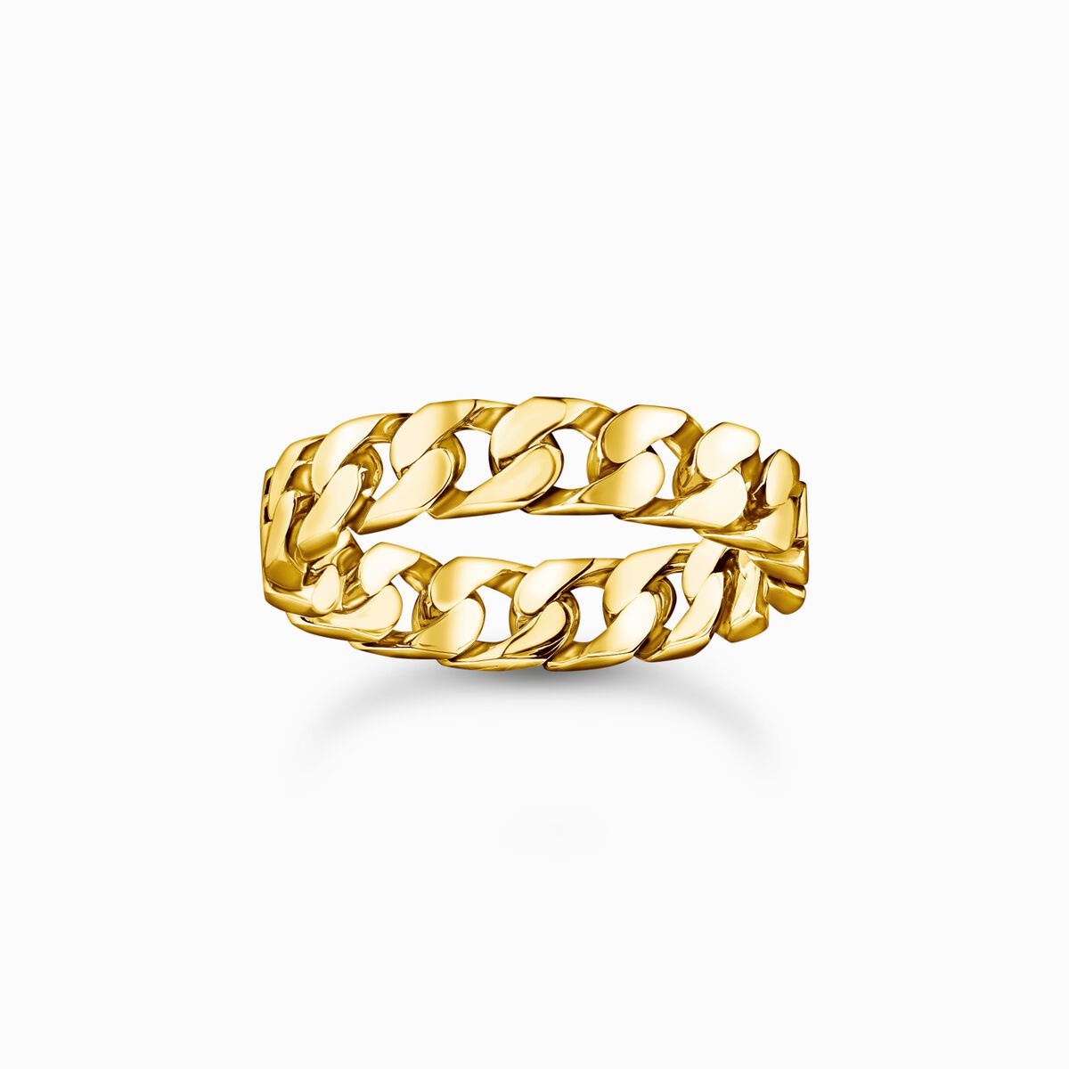 Gold-plated ring with chain links