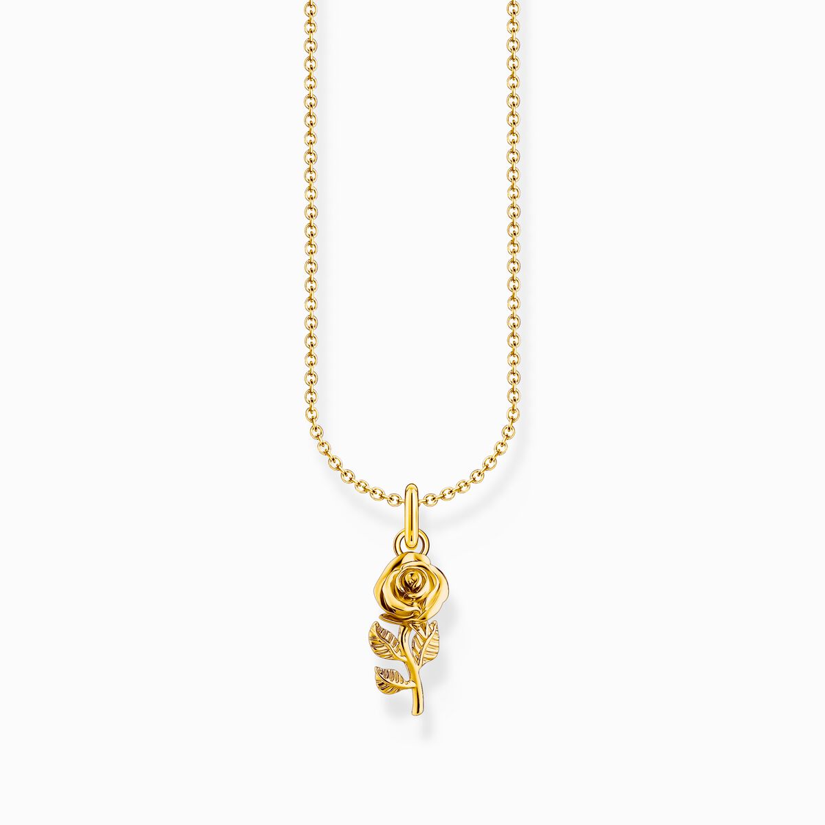 Gold-plated necklace with rose pendant